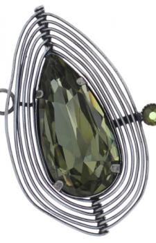 Amazonia - Konplott necklace (big) green/antique silver